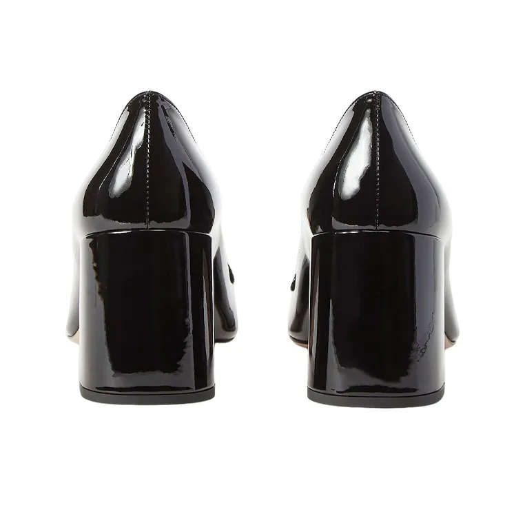 PRADA Chunky Heel High Heels Women's Black-3