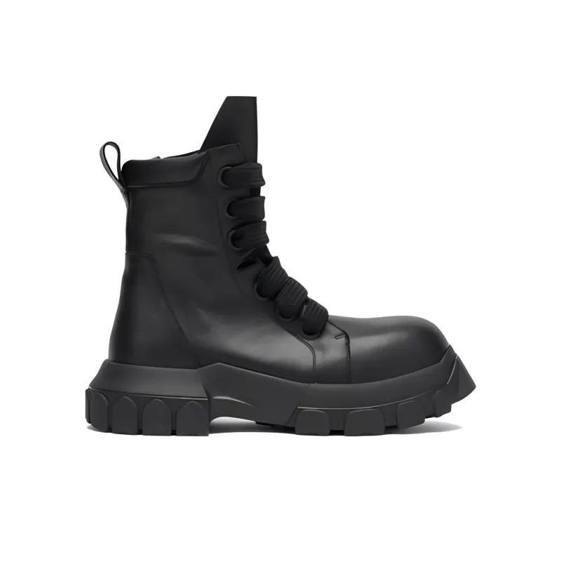 RICK OWENS Bozo Tractor Leather Boots-1