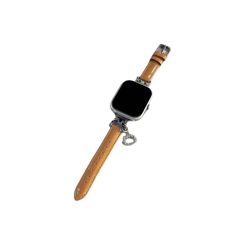 Fly Red Beige Compatibility Watch Band Leather, Metal-0