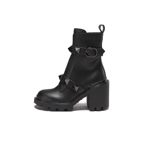 Valentino Roman Stud Ankle Boots Women's Black