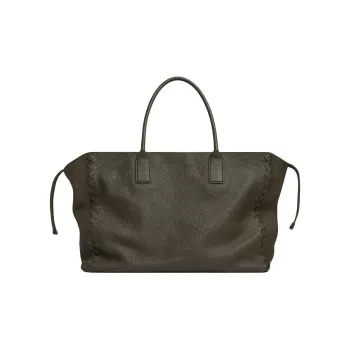 Bottega Veneta Intrecciato Calfskin Tote Bag Shopping Bag Handbag Large Size Men's Persimmon