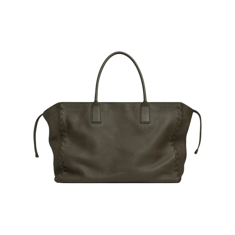 Bottega Veneta Intrecciato Calfskin Tote Bag Shopping Bag Handbag Large Size Men's Persimmon-0