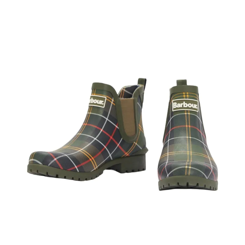 BARBOUR Wilton Wellingtons Short Chelsea Boots Women's Green-3