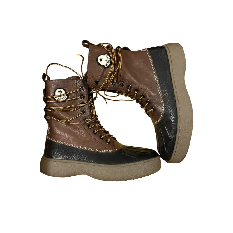 Moncler Short Ankle Boots Men's Brown-4