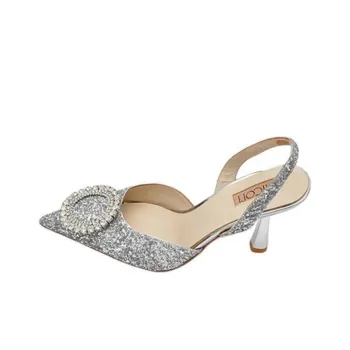 NICOLI Selma Slim Heel High Heels 7cm Women's Silver