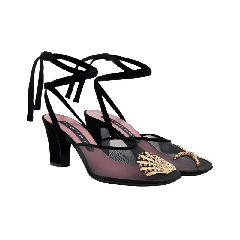 Les Petits Joueurs Aster High Heels 7cm Women's Black-2
