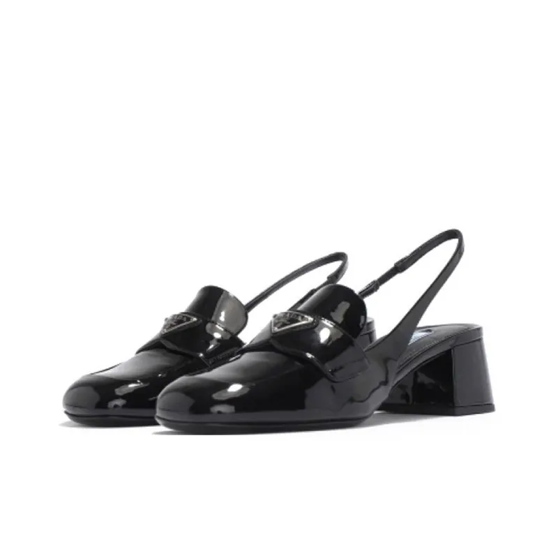 PRADA Chunky Heel High Heels 4.5cm Women's Black-1