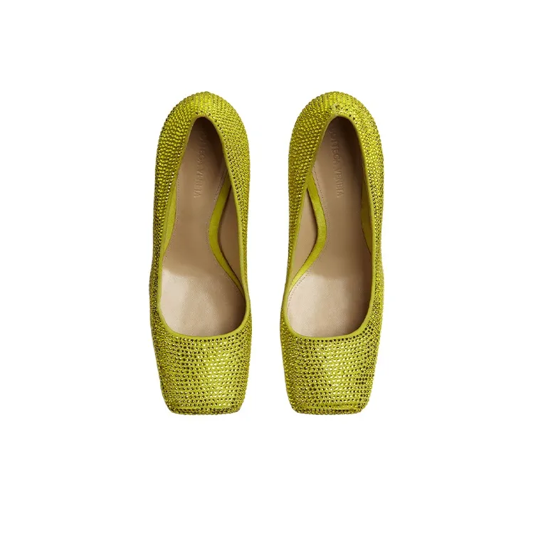 Bottega Veneta Tower Chunky Heel High Heels 10cm Women's Green-3