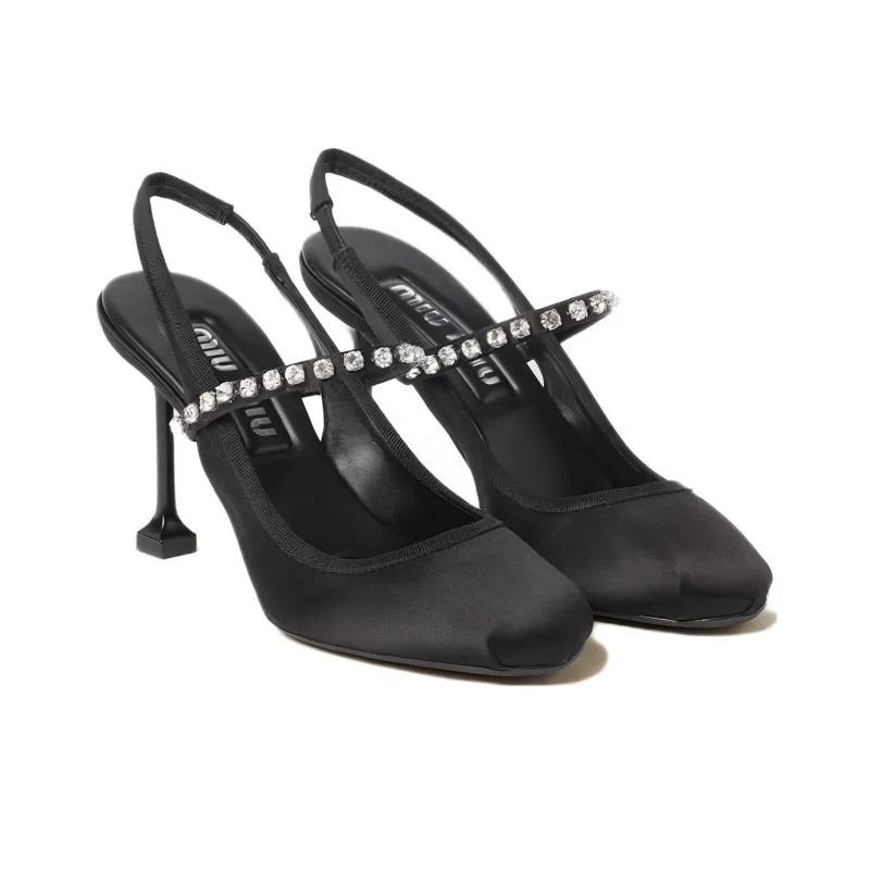 MIU MIU 85mm Crystal-embellished Satin Pumps-2