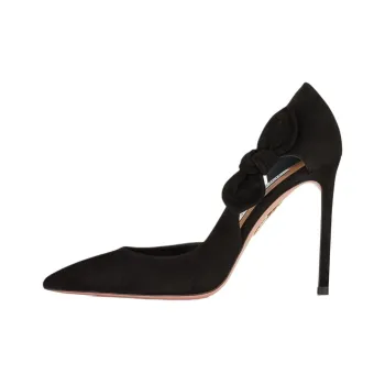 AQUAZZURA Very Bow Tie Slim Heel High Heels 10.5cm Women's Black