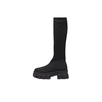 PRADA Monolith Knee High Boots 5.5cm Women's Black