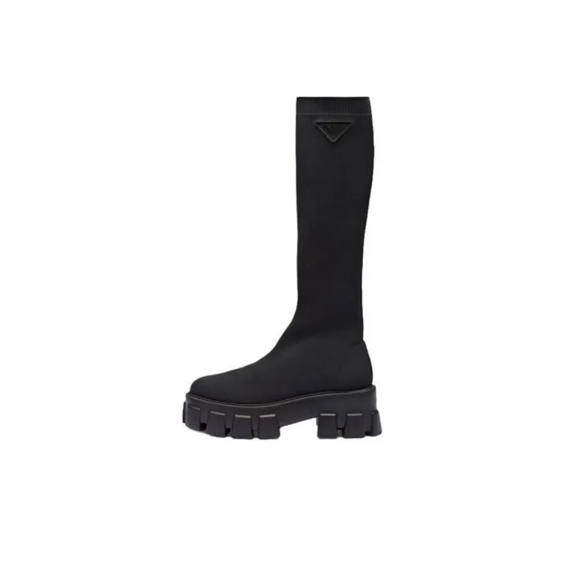 PRADA Monolith Knee-High Boots 5.5cm Women's Black-0