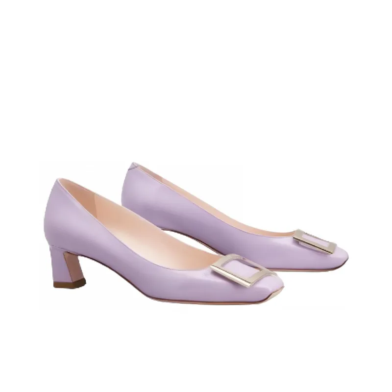 Roger Vivier Chunky Heel High Heels 4cm Women's Purple-1