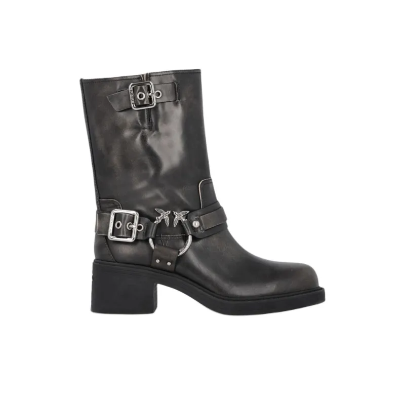PINKO Love Birds Buckle Ankle Boots Women's-1