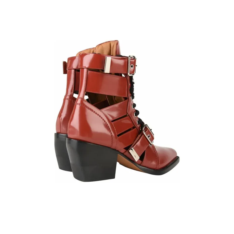 Chloé Ankle Boots Women's Red-3