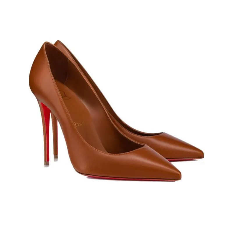 CL LUBOTING Kate Slim Heel High Heels 10cm Women's Brown-3