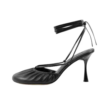 STUDIO AMELIA Ronde Flared Heel High Heels 9cm Women's Black