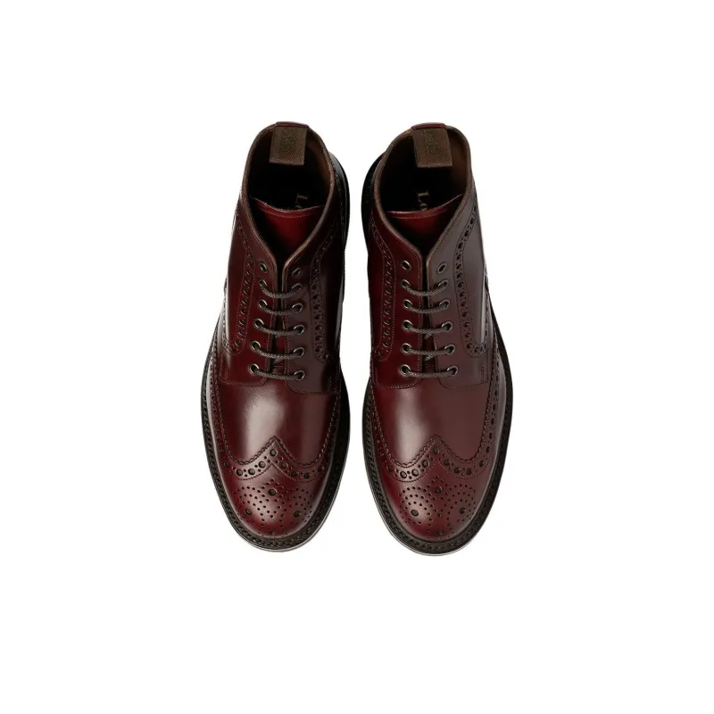 LOAKE Bedale Ankle Boots Men's Red Brown-3