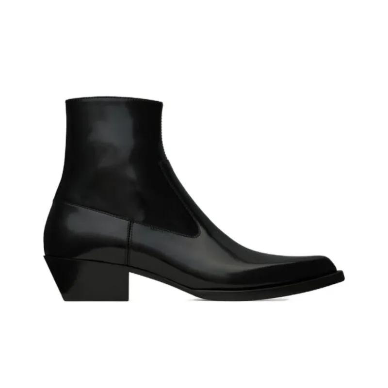 SAINT LAURENT Ankle Boots 4cm Women's Black-1