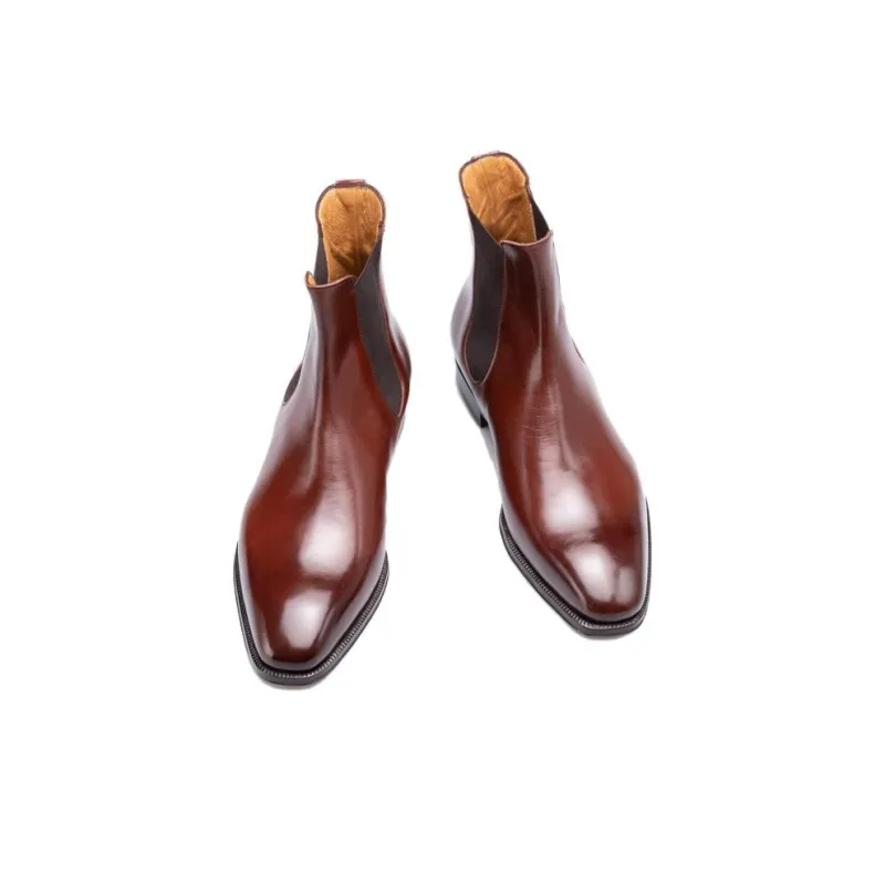 Enzo Bonafe Crew Chelsea Boots 3cm Men's Brown-1