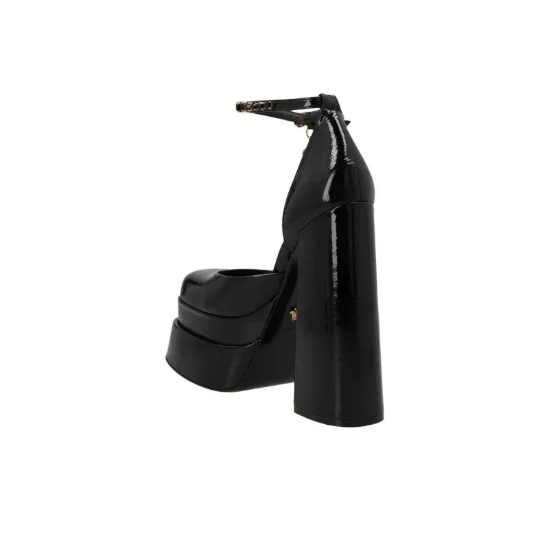 FANSIZHE Chunky Heel High Heels Women's Black-3