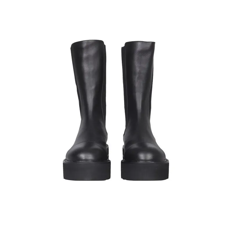stuart weitzman Leather Elastic panel Boots-3