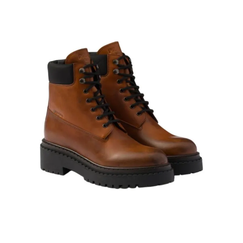 PRADA Re Nylon Ankle Boots Women's Brown-2