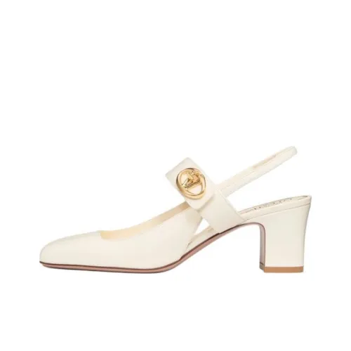 Valentino VLOGO LOCKER GARAVANI Chunky Heel High Heels Women's White