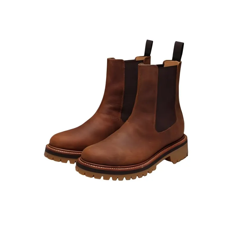 GRENSON Short Chelsea Boots Women's Dark Brown-2