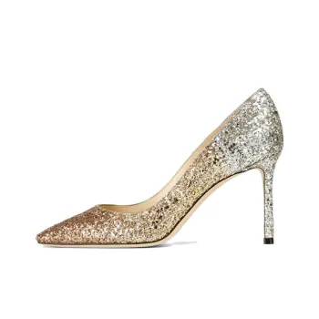 Jimmy Choo ROMY Slim Heel High Heels 8.5cm Women's Gold