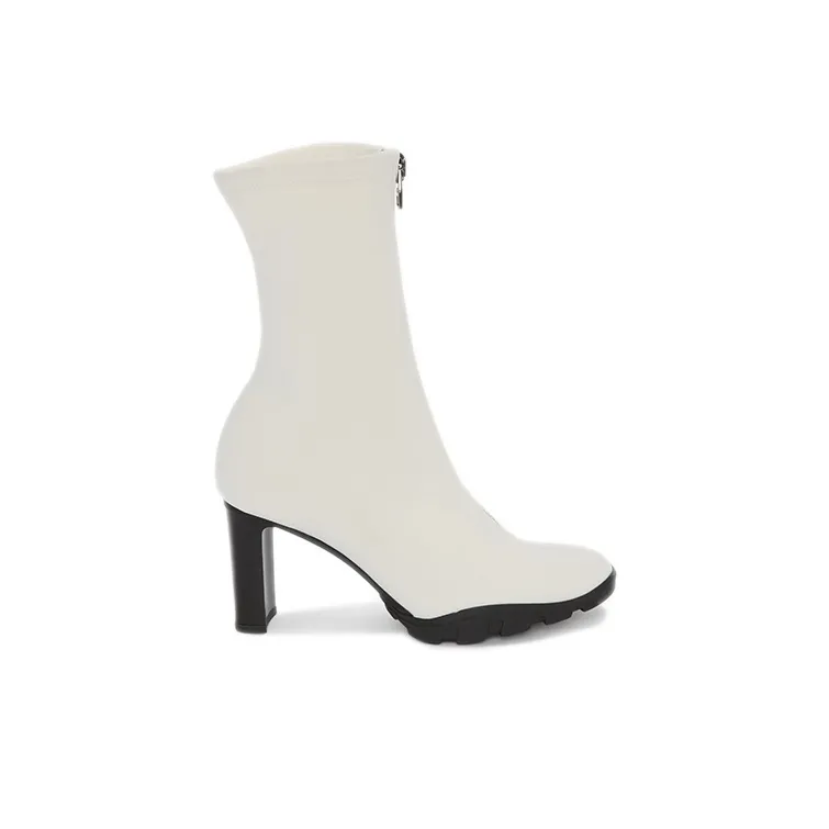 Alexander McQueen Zip Up Ankle Boots Ivory Women's-1
