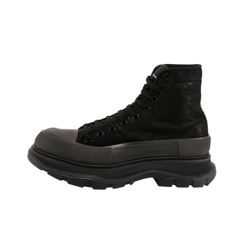 Alexander McQueen Tread Slick Short Platform Shoes Men's Black-0