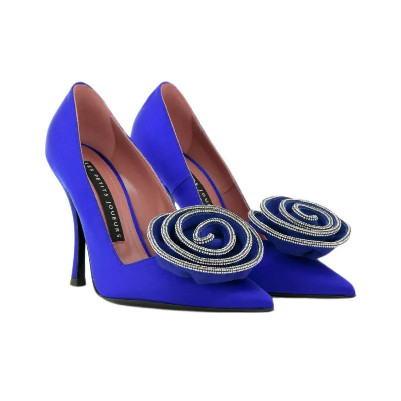Les Petits Joueurs Marilyn Slim Heel High Heels 10cm Women's Blue-3