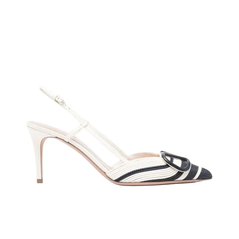 Valentino VLogo Signature Pointed Toe Slingback Pumps-1