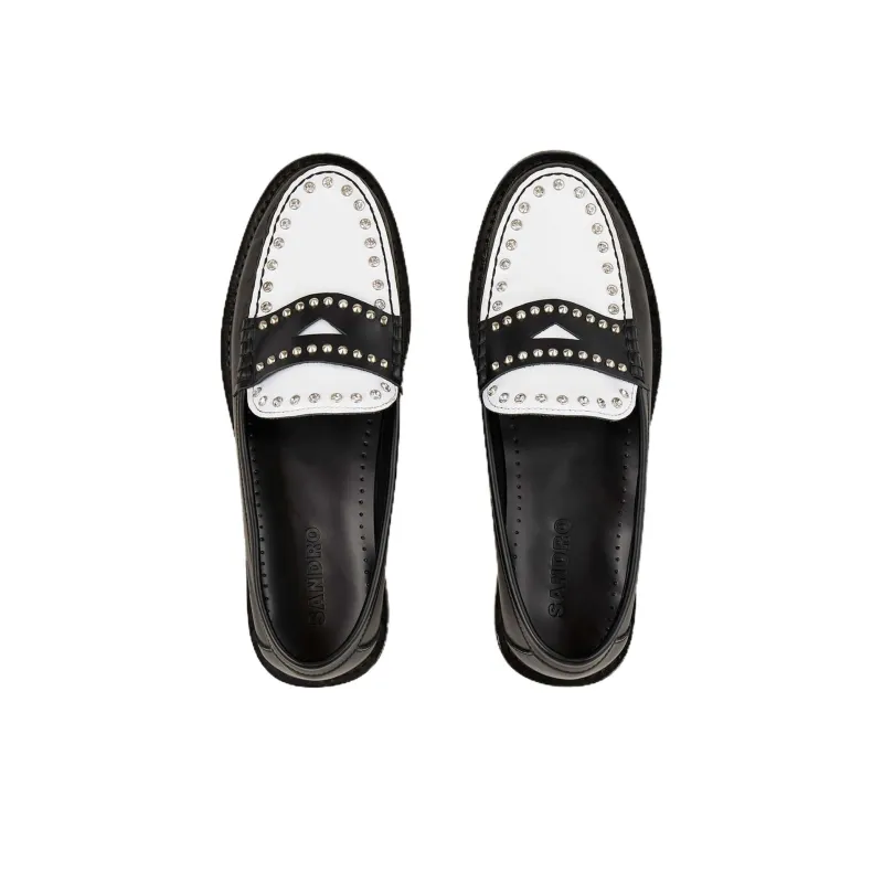 Sandro Loafers Women's Black White-2