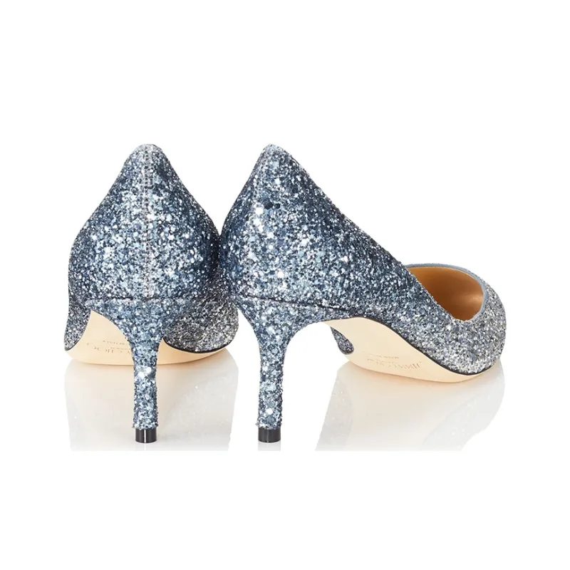 Jimmy Choo ROMY Slim Heel High Heels 6cm Women's Silver-3