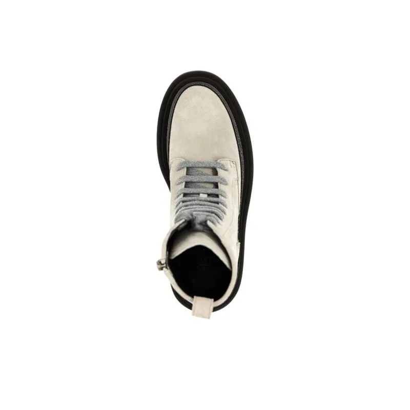 Brunello Cucinelli Monile-Detailed Lace-Up Ankle Boots Women's-4