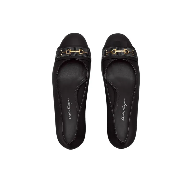 FERRAGAMO Chunky Heel High Heels 5.5cm Women's Black-4