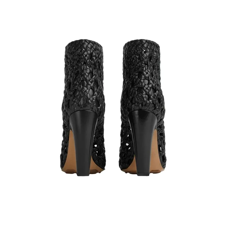 Bottega Veneta Canalazzo Ankle Boots 10cm Women's Black-3