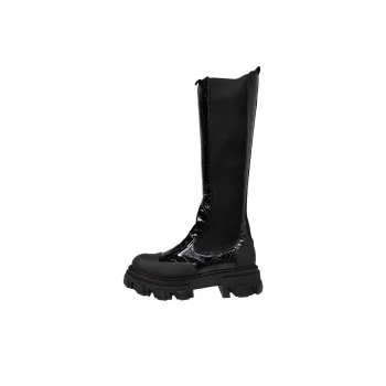 GANNI Knee High Chelsea Boots 5cm Women's Black