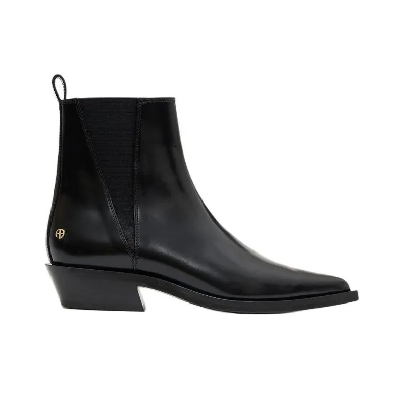 Anine Bing Bekah Short Chelsea Boots 4cm Women's Black-1