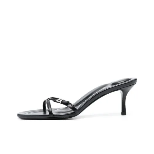 Alexander Wang Dhalia 47mm Leather Mules Slim Heel High Heels 7cm Women's Black