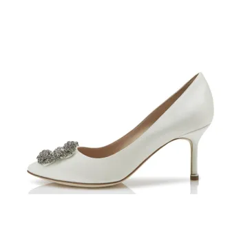 MANOLO BLAHNIK Slim Heel High Heels 7cm Women's White