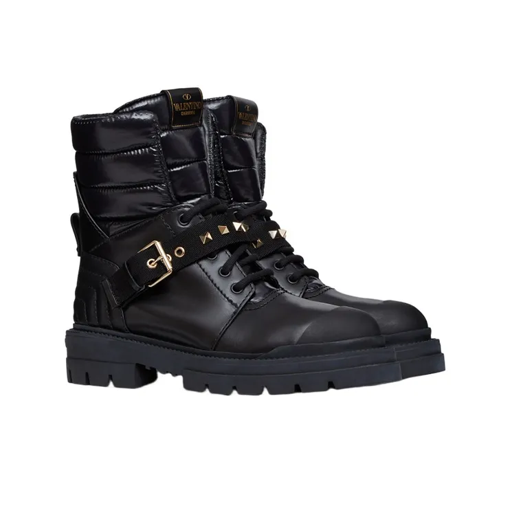 Valentino Rockstud Ankle Boots 2cm Women's Black-2