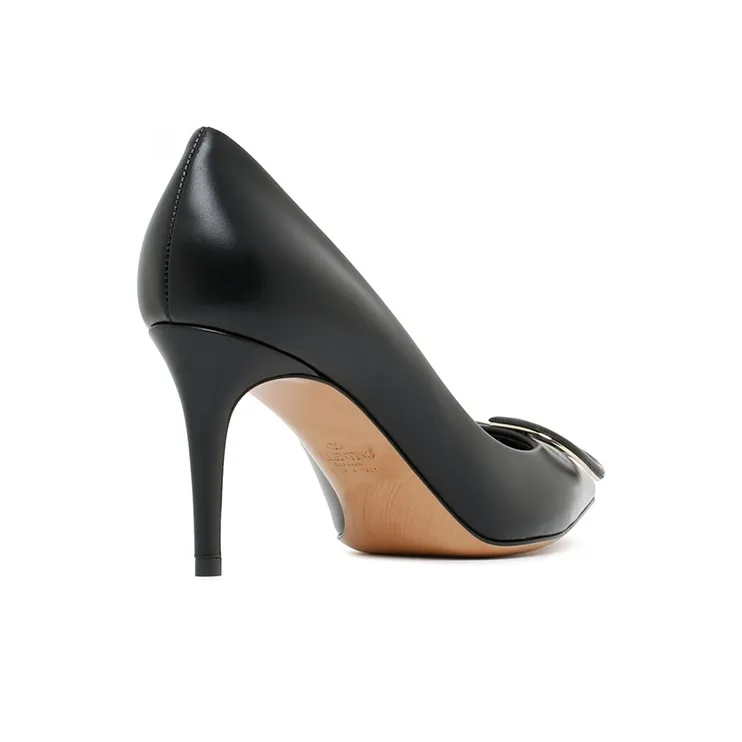 Valentino Slim Heel High Heels Women's Black-3