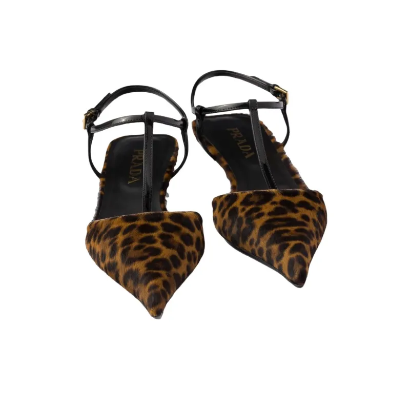 PRADA Cone Heel High Heels 3.5cm Women's Brown-3