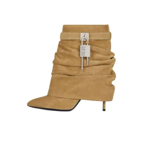 GIVENCHY Shark Lock Ankle Boots 9.5cm Women's Light Umber