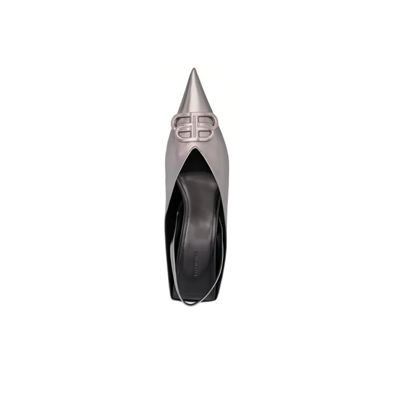 Balenciaga Knife Cone Heel High Heels Women's Silver-3