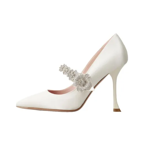 Roger Vivier Bouquet Flower High Heels 10cm Women's Beige