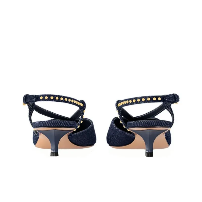 LOUIS VUITTON Stellar Cone Heel High Heels 3.5cm Women's Dark Blue-3
